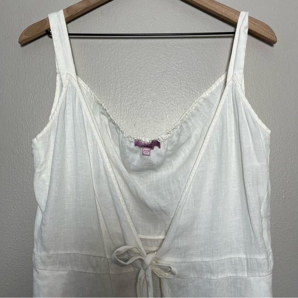 Calypso St. Barth Women Linen Dress Small White Wrap Cottagecore Boho Coastal - Picture 7 of 8